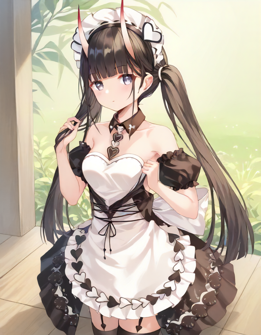 <lora:Noshiro_XL_pony_v1:1>1girl, noshiro \(azur lane\),maid,, BREAK score_9, score_8_up, score_7_up, BREAK source_anime, rating_explicit, best quality, masterpiece, uncensored,<lora:sdxl_lightning_4step_lora:1>(clear eyes:1.2),clear art,zPDXLpg