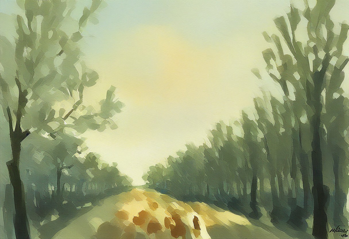 abstract_watercolor_painting:1.5, serene atmosphere, family on a picnic in a park, viewed from behind, soft pastel hues, flowing brush strokes, loose impressionistic figures, gentle park scenery with trees and lush grass, diffused natural light, calm and tranquil mood, score_9, rating_safe