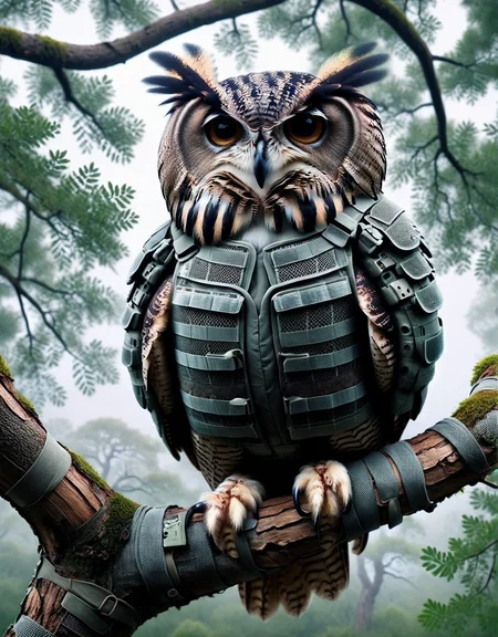 ais-rmr wise old owl perched atop an ancient oak tree in a mystical forest at dusk <lora:ais-rmr-sdxl:1>