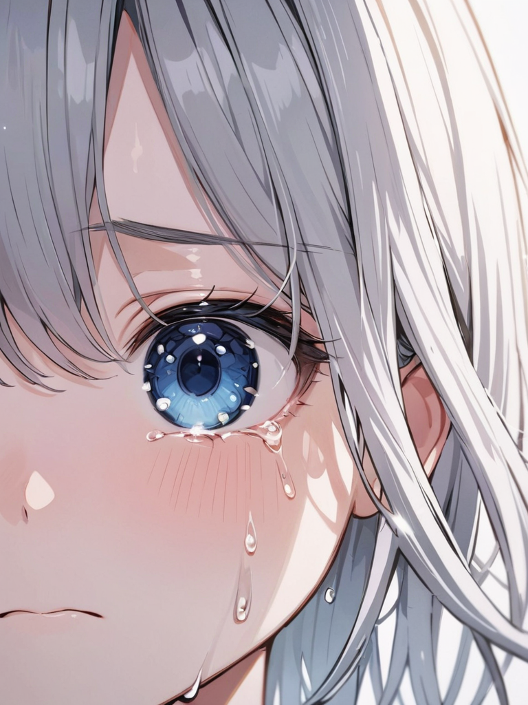 masterpiece,ultra-detailed,best quality,8K,illustration,cute face,clean skin ,shiny hair,girl,ultra-detailed-eyes,simple background, <lora:add-detail-xl:1>  <lora:tears_XL_V1.0:0.6> tears,crying