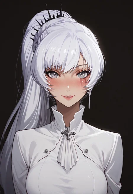 score_9, score_8_up, score_8. score_9, score_8_up, score_7_up, score_6_up, masterpiece, 4k, high quality, (best quality:1.1), ExpressiveH
1girl, WeissSchnee, long hair, ponytail, white hair, grey eyes, scar across eye, large breasts, blushing, looking at viewer, smiling, g0dd3ss, white dress
green background