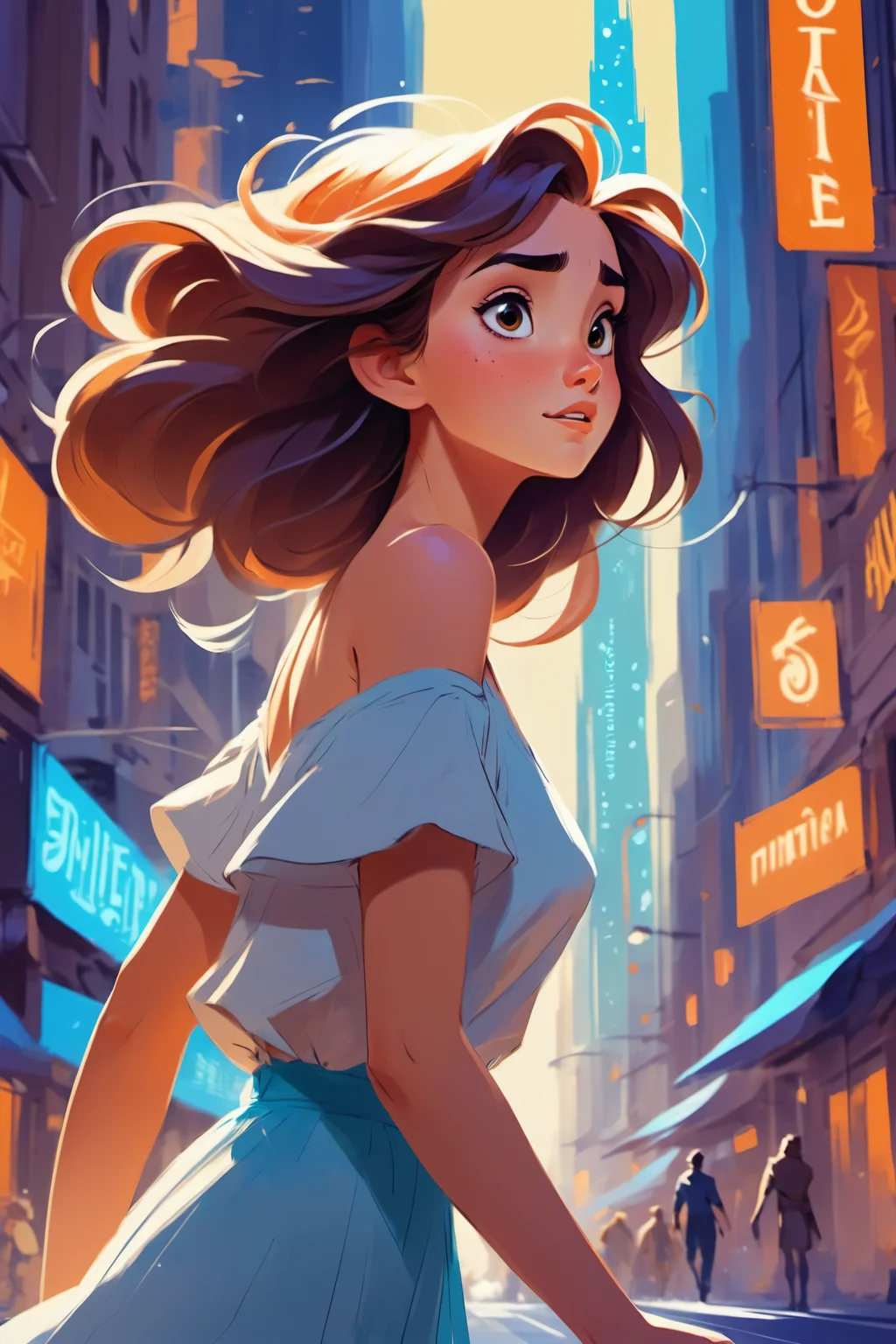 TEXT "ANIMATED" movie poster , pretty young expressive woman in motion cute mystical creatures, concept art sketch in the city metropolis
<lora:Animated_Concept:0.75>