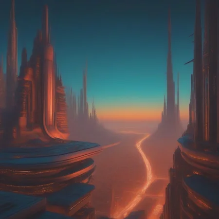 symphtia-style, masterpiece, best quality, absurdres, vibrant, highly detailed, very aesthetic, cityscape, futuristic european architecture, (futuristic theme:1.2), night, polluted atmosphere, sunset