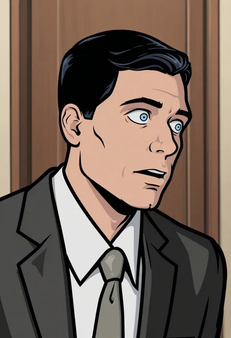 masterpiece,best quality,amazing quality, source_anime,
sterlingarche, 1boy, male focus, solo, blue eyes, black hair, shirt, white shirt, collared shirt, necktie, grey necktie, jacket, black jacket,