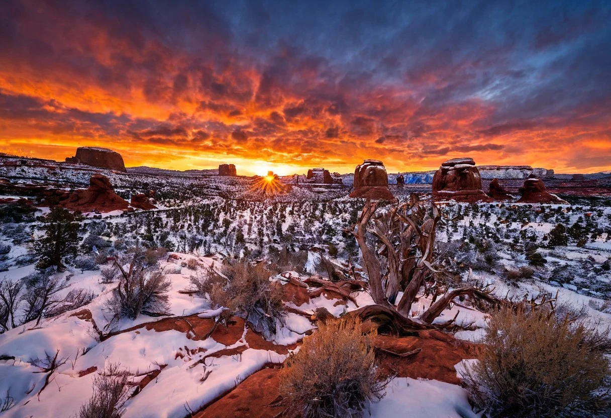 Sunset over arches national park, utah, <lora:Earth35:0.4>