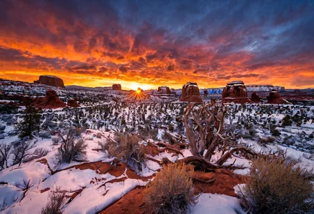 Sunset over arches national park, utah, <lora:Earth35:0.4>