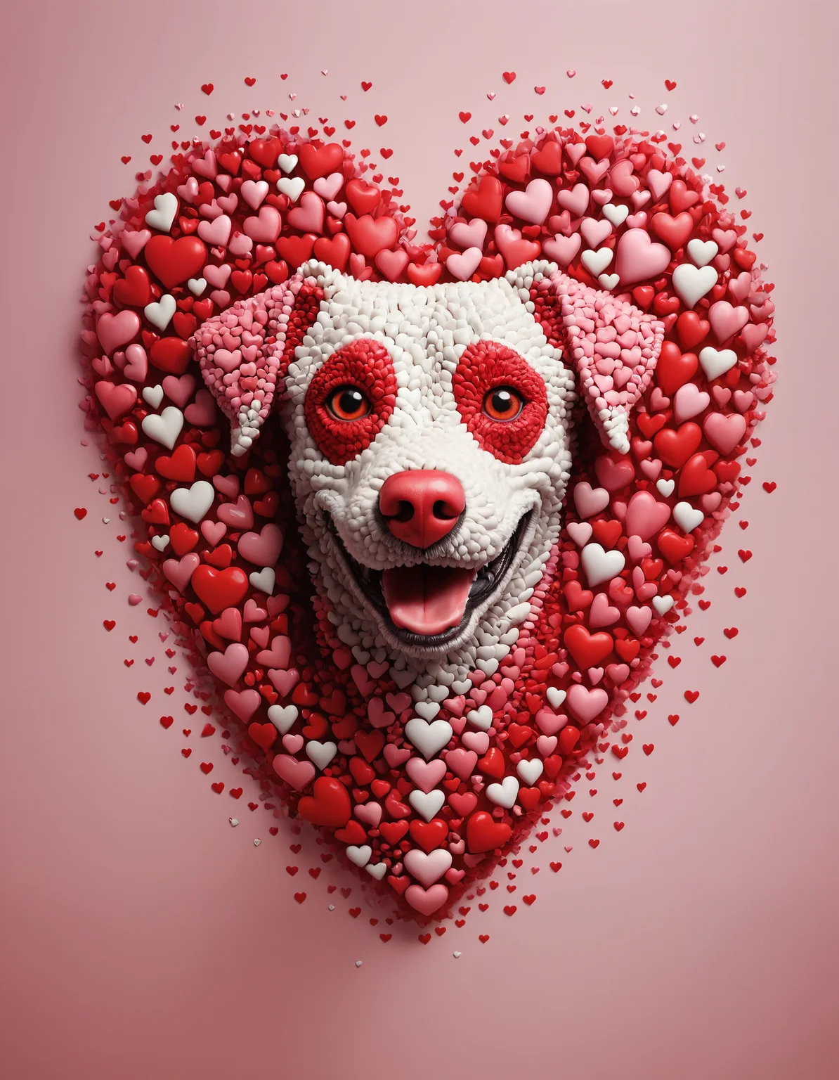 amazing award winning photo of a dog made out of hearts as zavy-hrtfl
