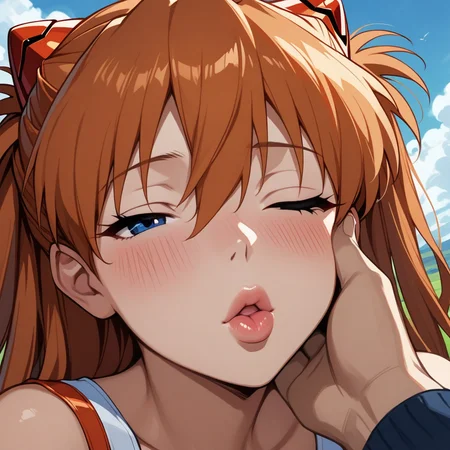 score_9, score_8_up, score_8, (source_anime),  imminent_kiss, incoming kiss, POVkiss, lips, Asuka Langley Soryu\(Neon Genesis Evangelion\), BREAK, 1woman, Asuka Langley Soryu\(Neon Genesis Evangelion\), POV, incoming_kiss, ahoge, detailed eyes, blush, lips, depth_of_field, solo focus, blurry_background, imminent_kiss, incoming kiss,