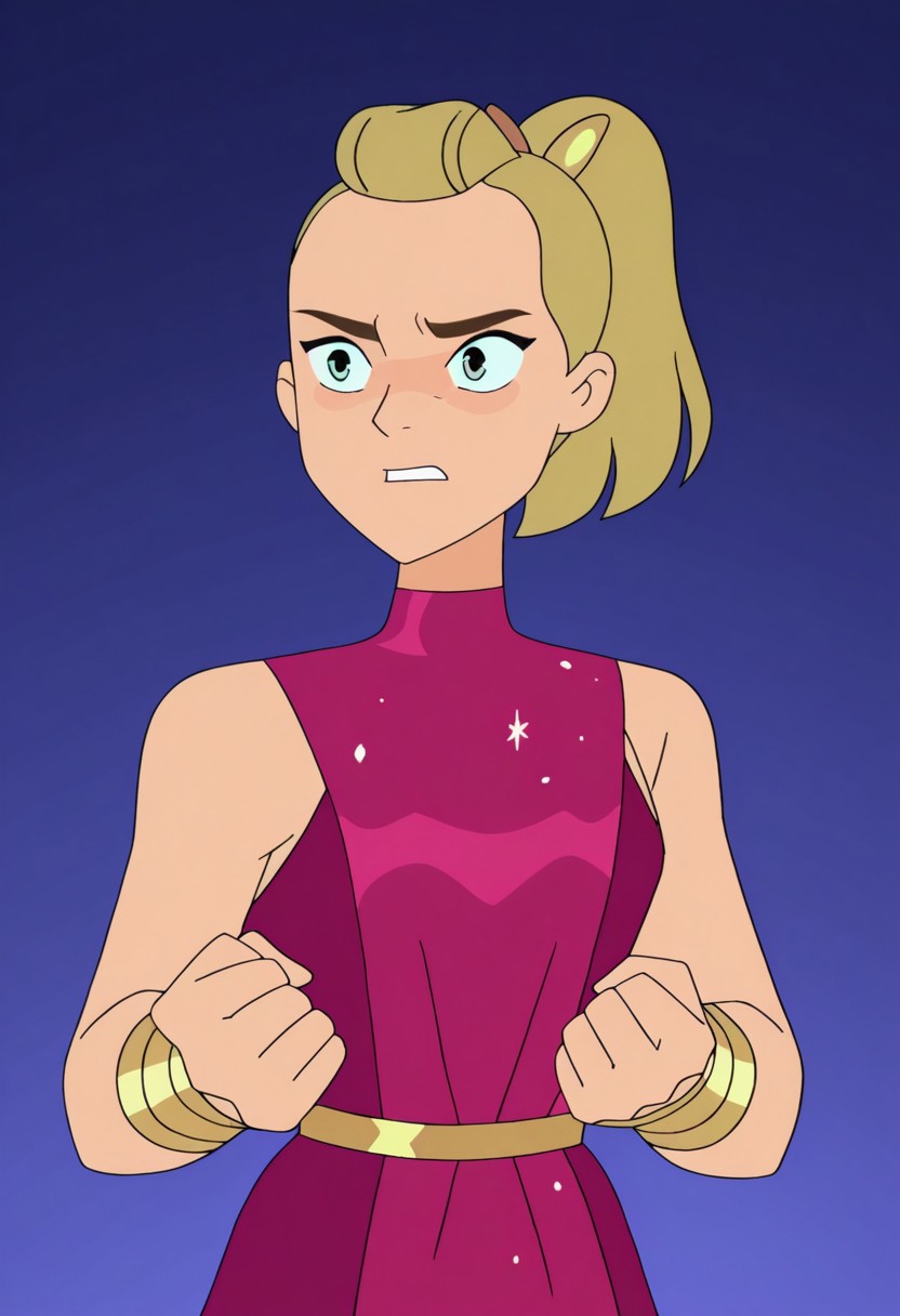 Spopstyle, upper body shot, CHAdora, ADOHair Style, ADMaroon Sleeveless Dress, simple background,
BREAK 
Determined: Intense gaze, clenched fists, and a firm expression, showcasing unwavering resolve and focus