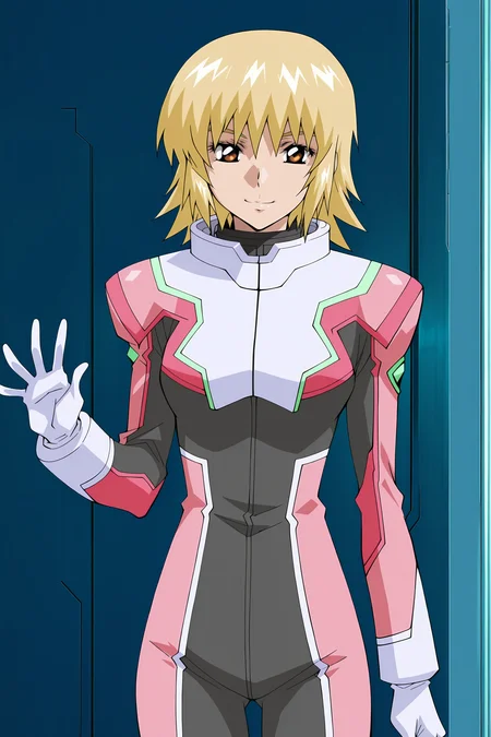 anime screencap, anime coloring, detailed face, masterpiece, best quality, very aesthetic, absurdres, volumetric lighting, official style, amazing quality, ultra detailed, highres, amazing quality, scenery, beautiful detailed hair, beautiful detailed eyes, defined fingers, five fingers,
<lora:StS-Illustrious-Detail-Slider-v1.0:4>
<lora:Cagalli_Yula_Athha_Mobile_Suit_Gundam_SEED:1>
Cagalli Gundam pilot suit uniform, Cagalli Yula Athha (character), 1girl, solo, blonde hair, brown eyes, gloves, pilot suit, brown eyes, standing, bodysuit, looking at viewer, smile