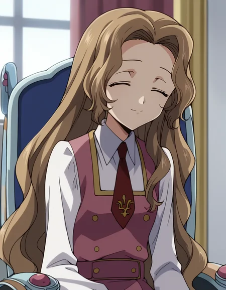 score_9, score_8_up, score_7_up, source_anime,
nunnallylamperouge, <lora:nunally-lamperouge-s1-ponyxl-lora-nochekaiser:1>,
nunnally lamperouge, long hair, brown hair, very long hair, closed eyes,
long sleeves, dress, school uniform, necktie, red necktie, ashford academy school uniform, wheelchair,
indoors, sitting, classroom, smile,
looking at viewer, dutch angle, cowboy shot, solo,