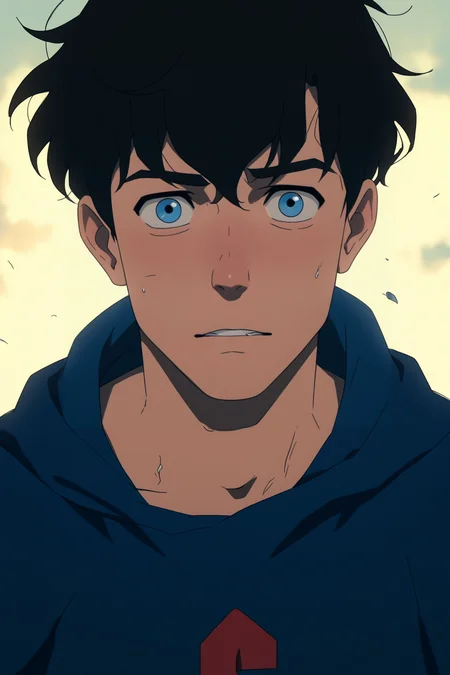 gay male, zPDXLxxx, source_anime, score_9, score_8_up, score_7_up, score_6_up, score_5_up, score_4_up <lora:Superboy_My_Adventures_with_Superman:1> superboix, 1boy, black hair, blue eyes, parody, young, male child