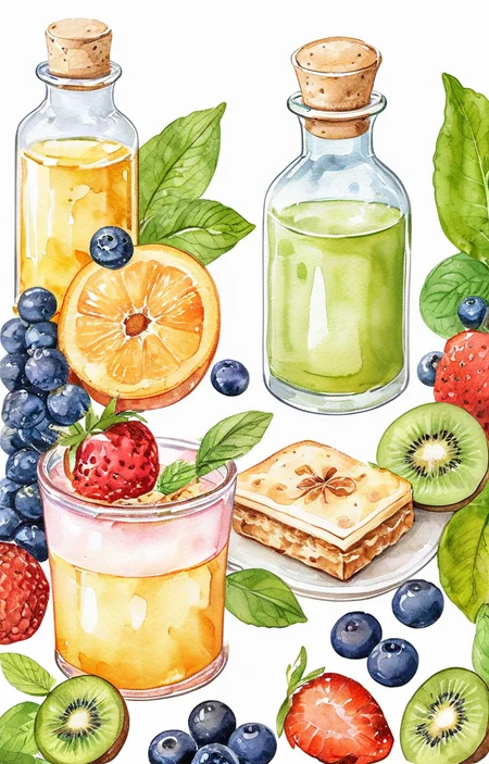 masterpiece,best quality,<lora:tbh32-sdxl:0.9>,illustration,food A bottle of perfume in garden