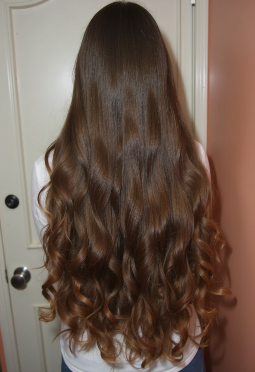 longhair1, facing camera, very long hair, wavy hair, tall, straight hair, cute face, smile, shiny hair, thick hair, long legs,