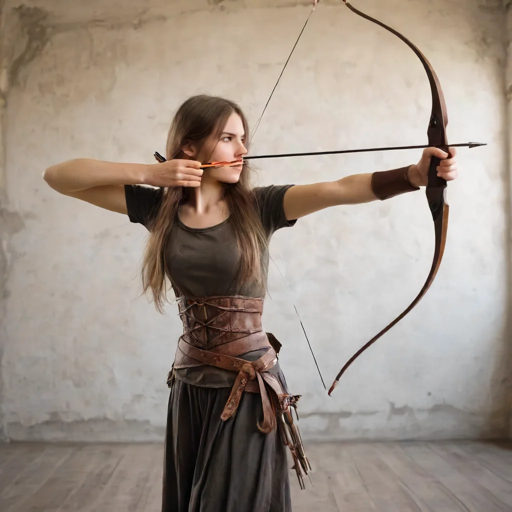 1girl,Long bow , Aiming a Bow<lora:mergedarchedlora:1>