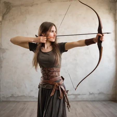 1girl,Long bow , Aiming a Bow<lora:mergedarchedlora:1>