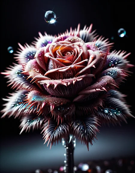 macro photo, sparkling magical fantasy glass rose dewdrop, very detailed, amazing quality, intricate, cinematic light, highly detail, beautiful, surreal, dramatic, galaxy fantasy colors, made out of ral-stkdrnrc <lora:ral-stkdrnrc:1>