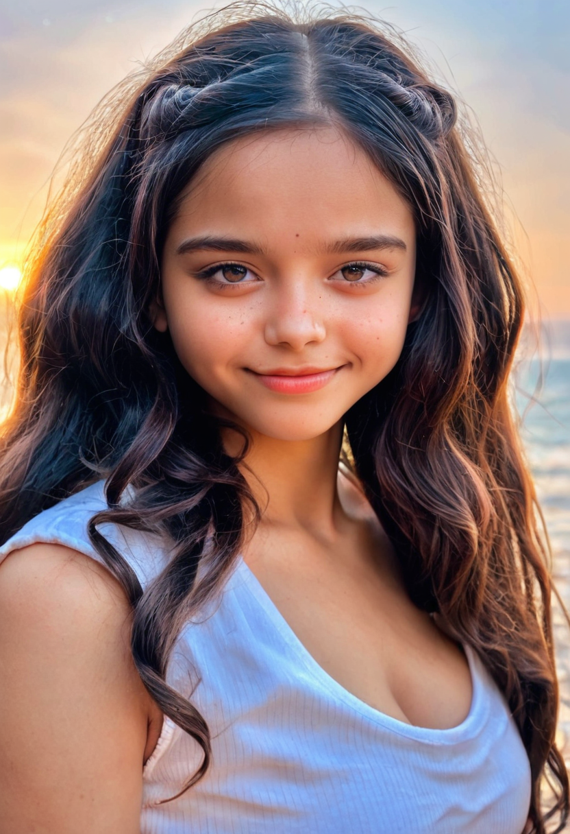 score_9, score_8_up, score_7_up, BREAK 1girl, hair, college student, gorgeous girl, cute face, cute girl, long wavy hair, detailed face, large breasts, large wide hips, athletic, toned, curvy, ocean, beautiful woman's face, looking at viewer, ultra realistic, hyper realistic, (bokeh background), pose, sexy pose, (pale skin:1.4), eyes half closed, (close to viewer:1.4),(round face:1.2),<lora:khushboo_v-000008:0.8>, khushboo,<lora:Smooth_Booster_v2_1371899:0.8>