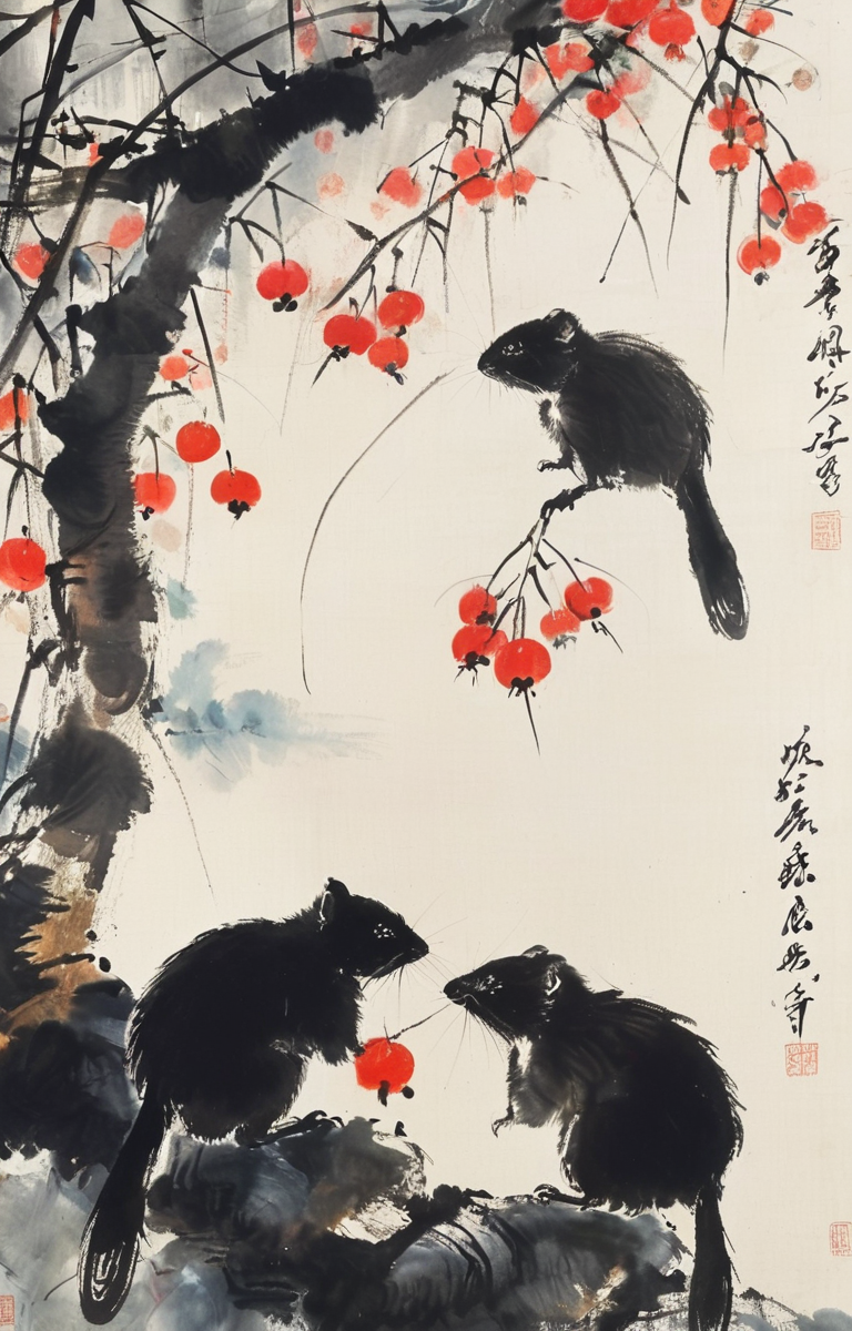 masterpiece,best quality,<lora:tbh170-sdxl:0.9>,illustration,style of Qi Baishi