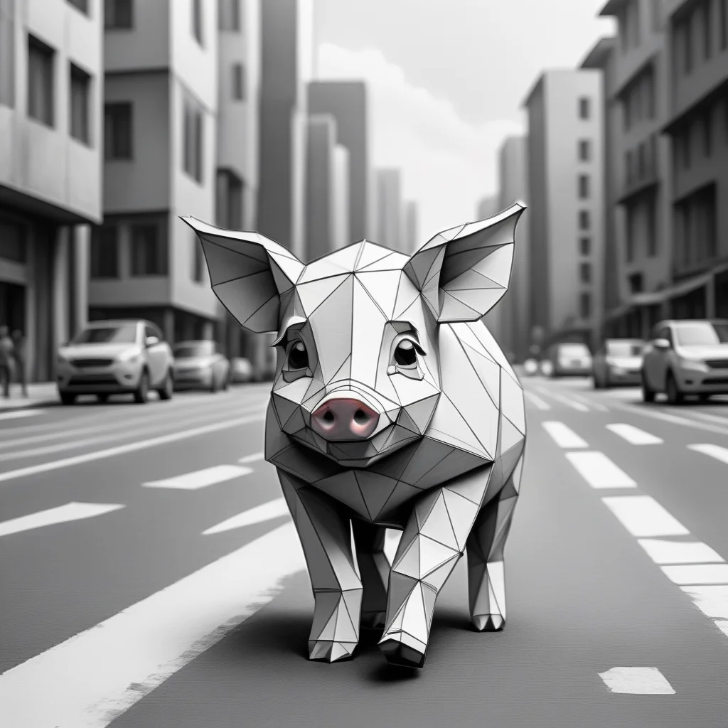 gformix geometric sketch Piglet walking on the road in a big city
<lora:gformix:0.8>