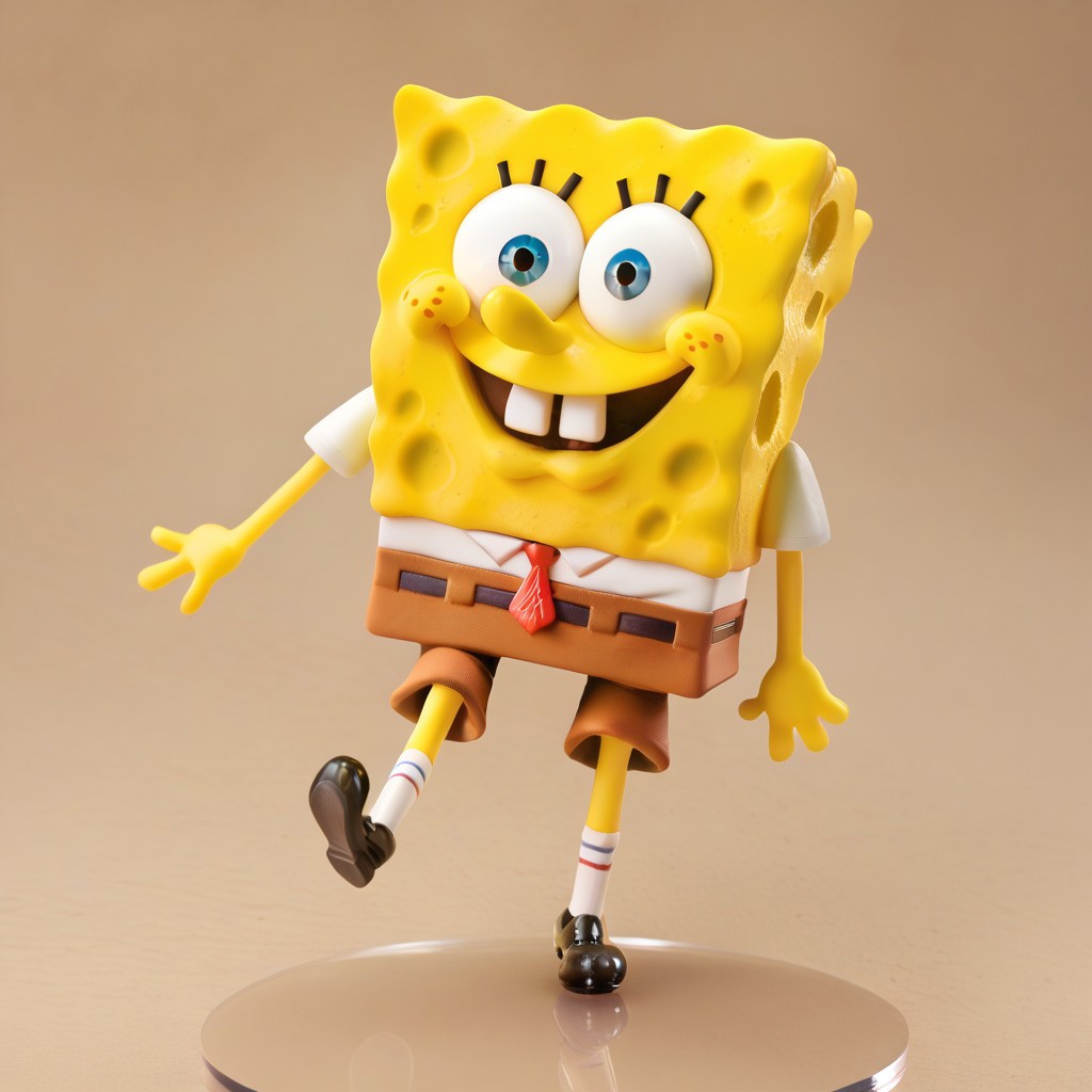 score_9, score_8_up, score_7_up, score_6_up, spongebob, smiling, blue eyes, brown pants, red tie, white shirt, striped white socks, black shoes, yellow skin
