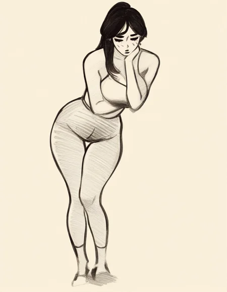1girl, standing, leaning, monochrome, simple-background, masterpiece, best quality, newest, absurdres, highres