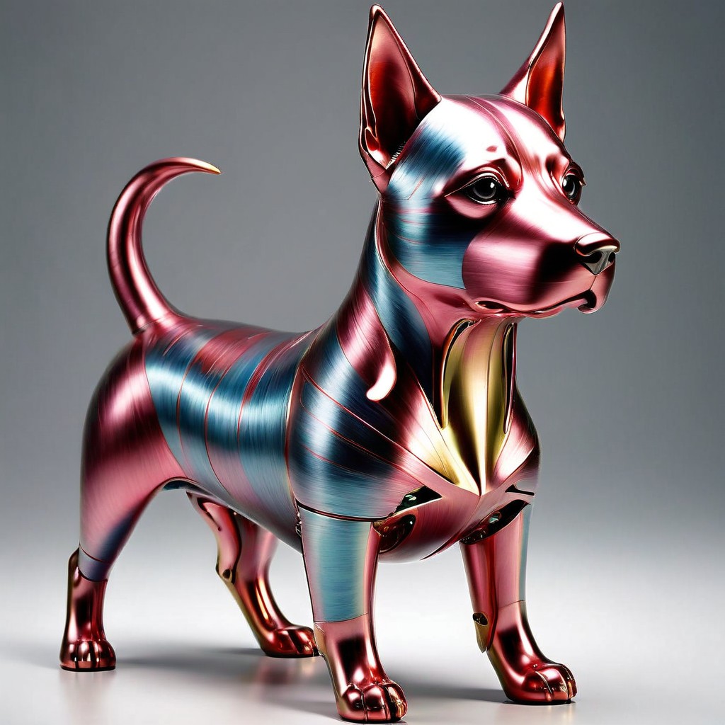 magnificent futuristic cs-m3tal-ok_v06-1000 schematic dog, very detailed