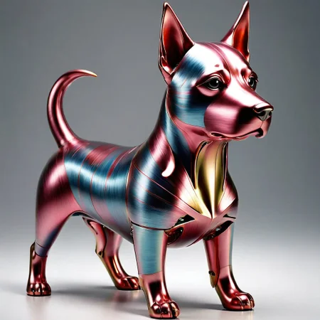 magnificent futuristic cs-m3tal-ok_v06-1000 schematic dog, very detailed