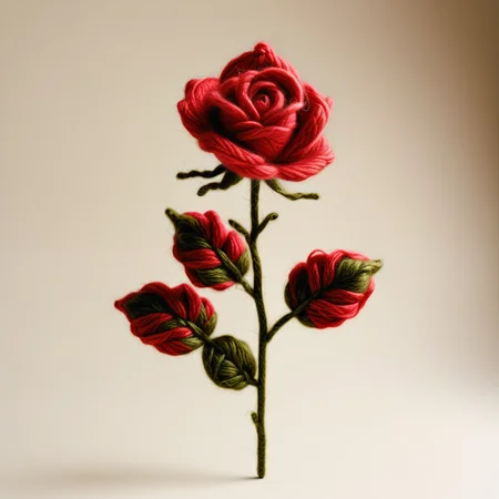 score_9, score_8_up, score_7_up, score_6_up, score_5_up, score_4_up, raw photo, photorealistic, <lora:extremely_detailed:0.25> extremely detailed,<lora:add-detail-xl:0.25>, <lora:detailed_notrigger:0.25>, <lora:MJ52:0.25> realistic, photography,
macro shot, full body,
a single rose stem, made of wool, <lora:WoolStyle:1> Jed-Wool