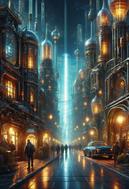 DonMN1x137ub35XL hyper detailed masterpiece, dynamic realistic digital art, awesome quality,chaotic dunwich,minuscule metropolis,teeming coding dojo crepuscular rays,aetheric distortion, manufactured , <lora:DonMN1x137ub35XL:1>