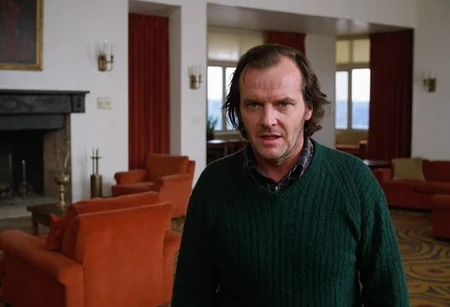 Shin1ng, Jack Torrance, man, lounge, Overlook Hotel, indoors, (bright natural light)