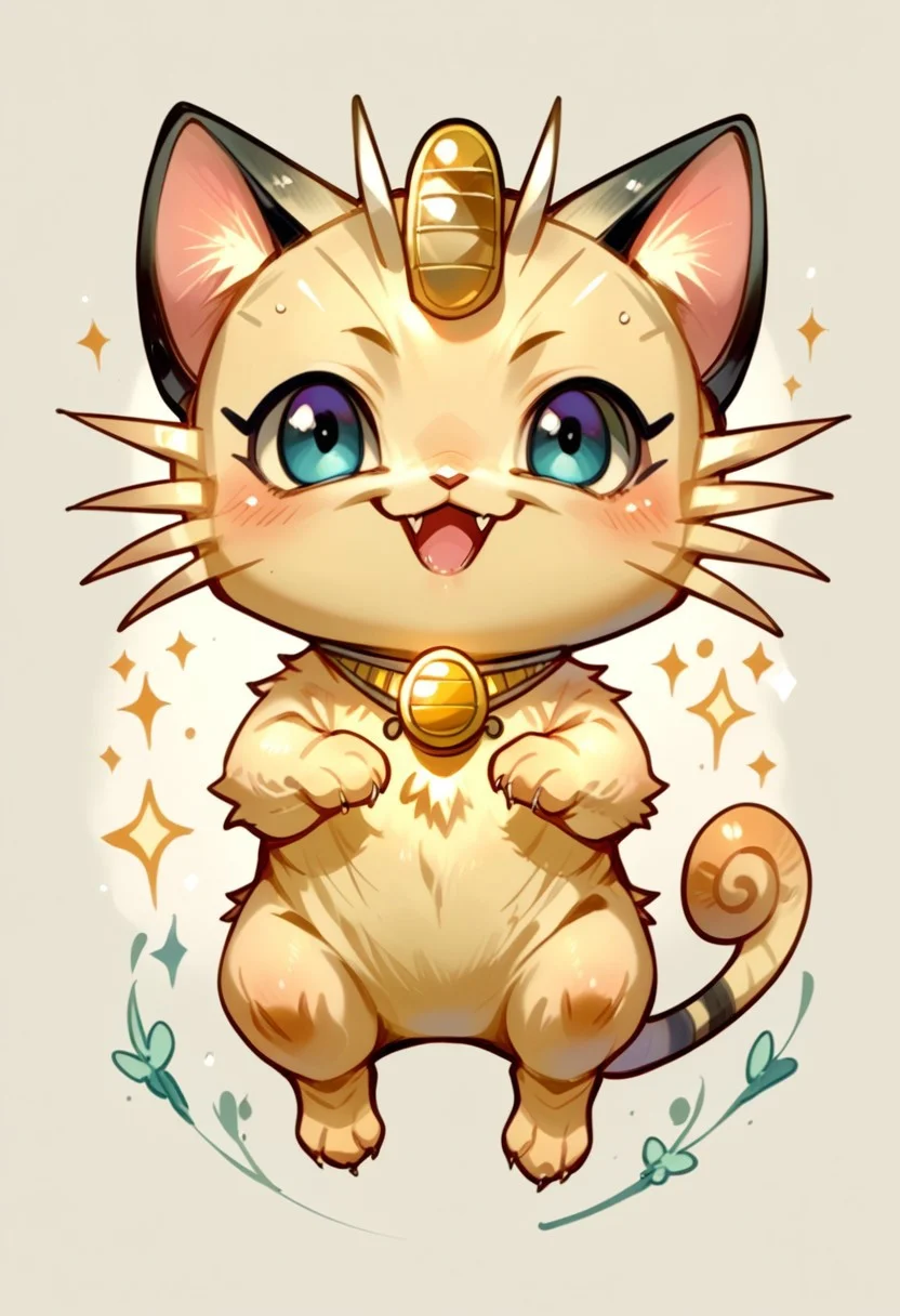 score_9, score_8_up, score_7_up, source_anime, solo, cute chibi Meowth, feral, chibi body, chibi art style, (anime art style:0.9)