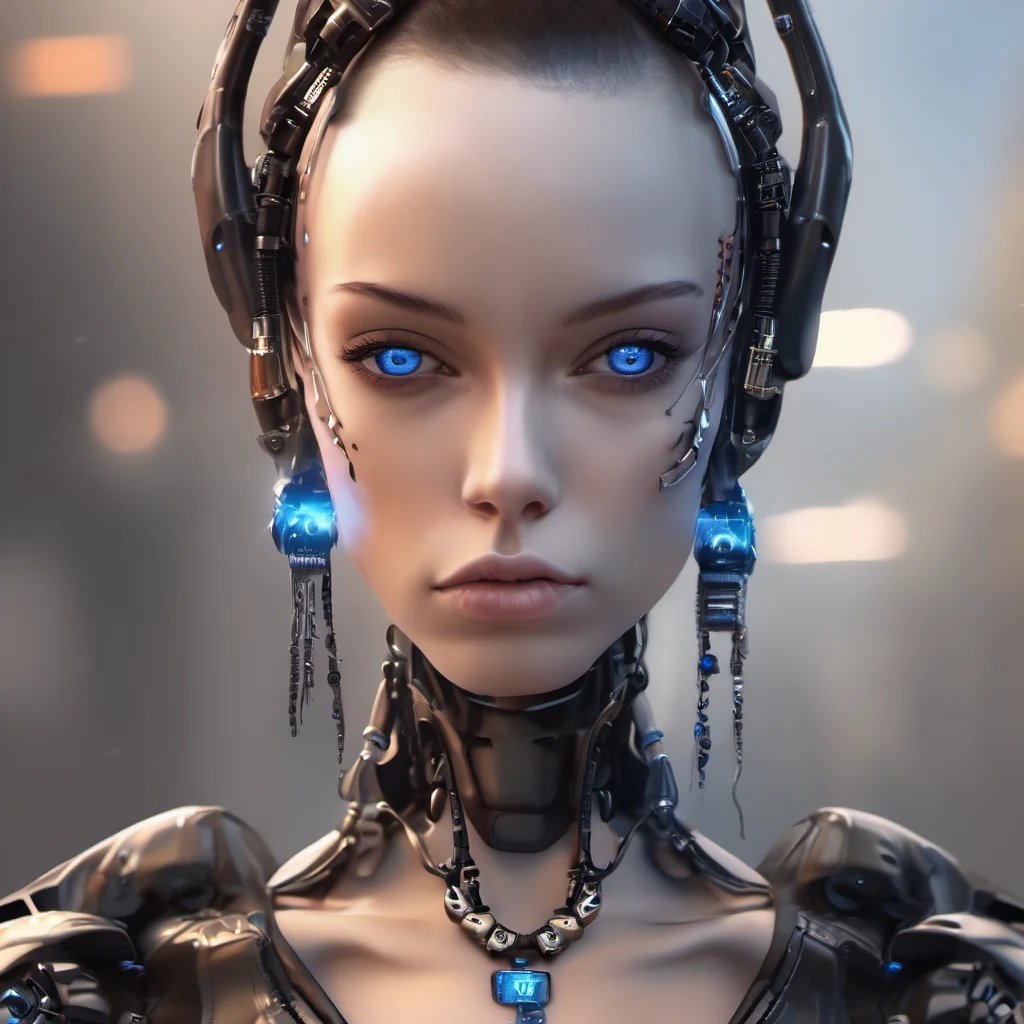 FUNDING,future,concept robot,black robot 1girl,solo,looking at viewer,blue eyes,jewelry,upper body,earrings,lips,science fiction,realistic,android,cable,cyborg,cyberpunk,<lora:FN_WeiLai-000005:1>,