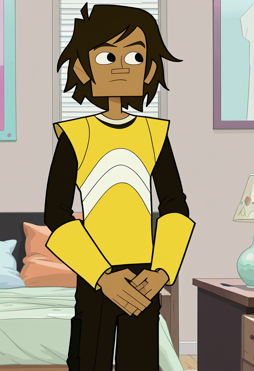<lora:TwelveForever_Todd_Pony:1.0>, todd \(regular\), own hands together, looking to the side, todd, twelve forever, 1boy, solo, short hair, black eyes, dining room, masterpiece, best quality, score_9, score_8_up, score_7_up