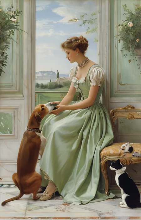 masterpiece,best quality,<lora:tbh362-sdxl:0.6>,illustration,style of  Vittorio Reggianini, animals
