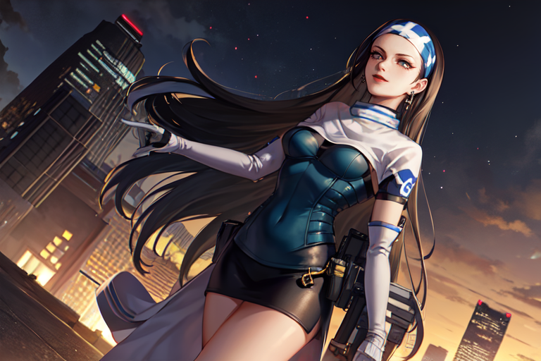 highly insanely detailed, masterpiece, top quality, best quality, highres, 4k, 8k, RAW photo, (very aesthetic, beautiful and aesthetic),  
beth_\(megami_tensei\),bethsmtii,shin megami tensei ii,long hair,black hair,straight hair,sleek black,jewelry,cross,headband,red_lipstick,Tokyo_Millennium,post-apocalyptic_city,dystopian_world,Millennium_News_Network,City_news,propaganda_broadcasts,information_contro,Order_of_Messiah,Religious_order,messianic_cult,divine_rulers,Great_Cataclysm,World_ending_event,apocalyptic_disaster,city_rebirt, 
<lora:zs_Beth:0.8>, 
(1girl:1.3), 1other, 
(pure orange background,transparent background:1.2),âââ