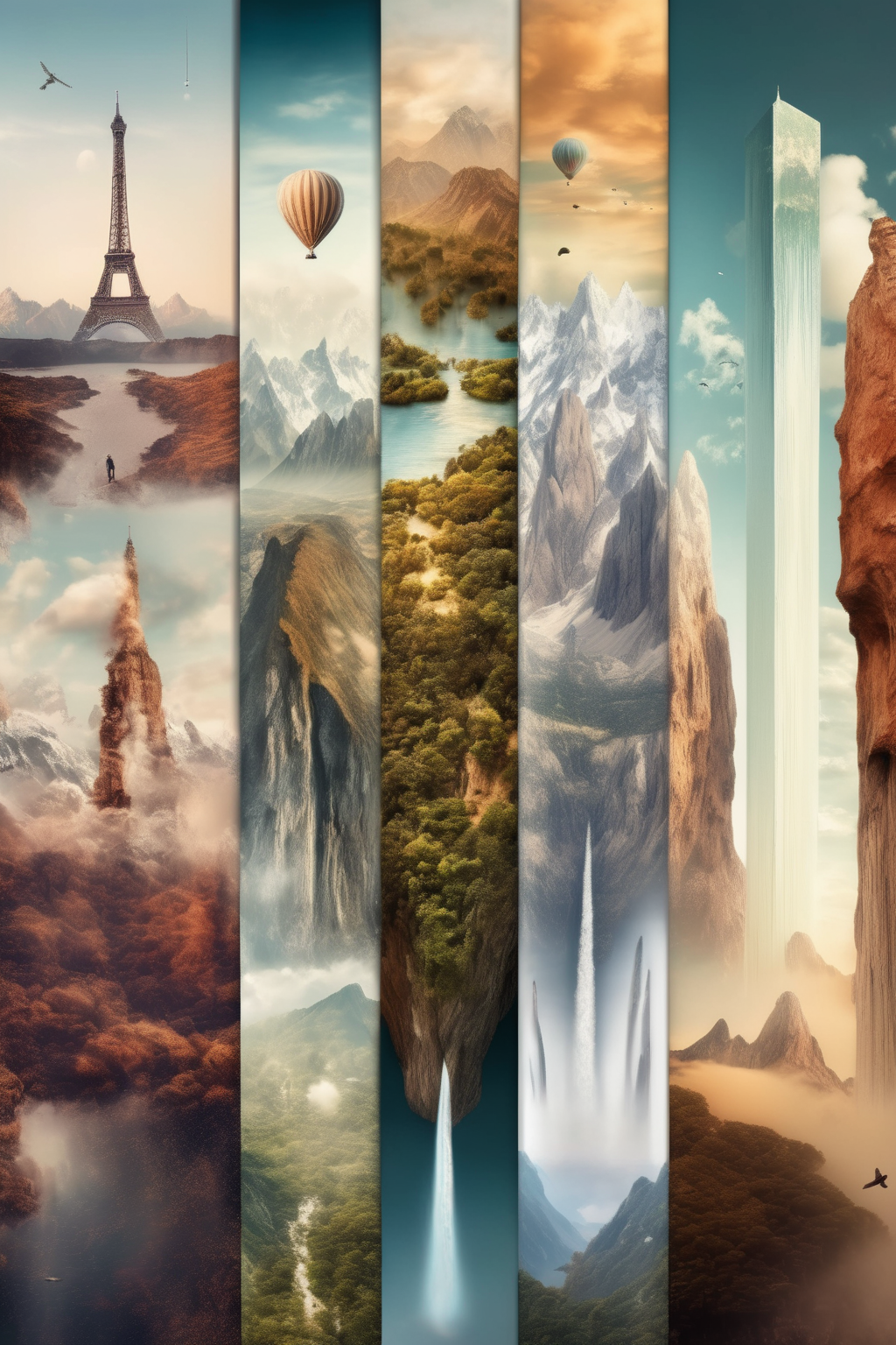 <lora:Vertical Landscapes:1>Vertical Landscapes - wanderlust travel image that are breath taking as bookmark in a tall rectangle shape