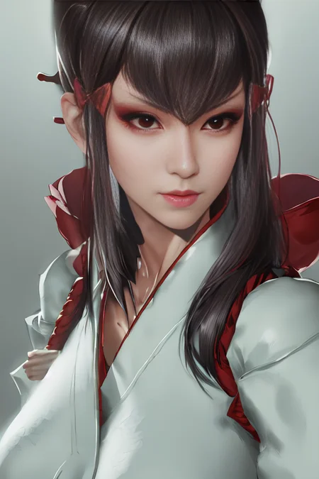 realistic close portrait of msmkazumi, breast. hot, sexy, (cleavage:1.05),dramatic lighting, illustration by Greg rutkowski, yoji shinkawa, 4k, digital art, concept art, trending on artstation