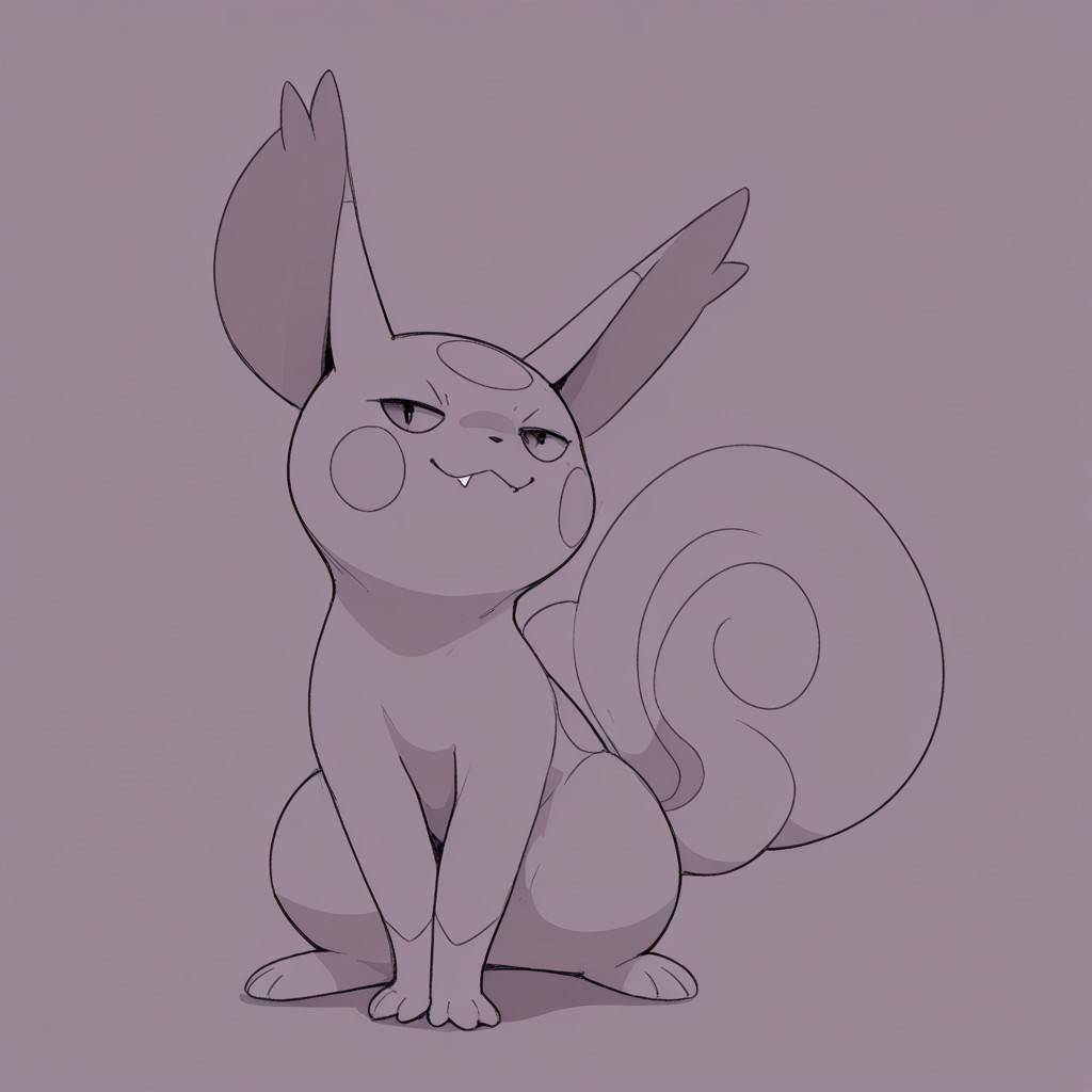 1ns0m14cOvrld,
pokemon (creature), ((feral)), 1girl, solo, furry, fliwirrel_(insomniacovrlrd), female feral, >:3, simple background, turning back