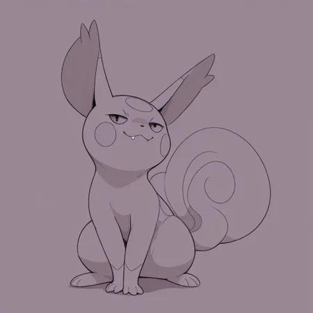 1ns0m14cOvrld,
pokemon (creature), ((feral)), 1girl, solo, furry, fliwirrel_(insomniacovrlrd), female feral, >:3, simple background, turning back