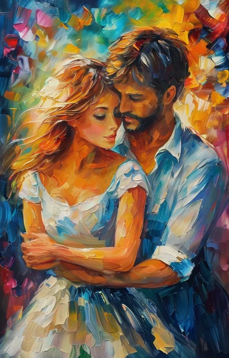 masterpiece,best quality,<lora:tbh438-sdxl:0.8>,illustration,style of Leonid Afremov
 portrait of family