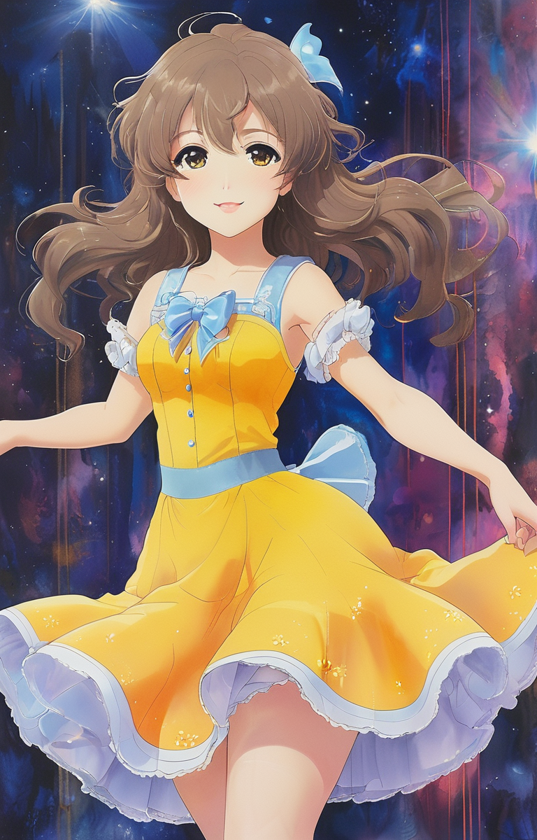 masterpiece,best quality,<lora:tbh222-sdxl:0.9>,illustration,style of Ronnie Landfield portrait of idolmaster cinderella girls,