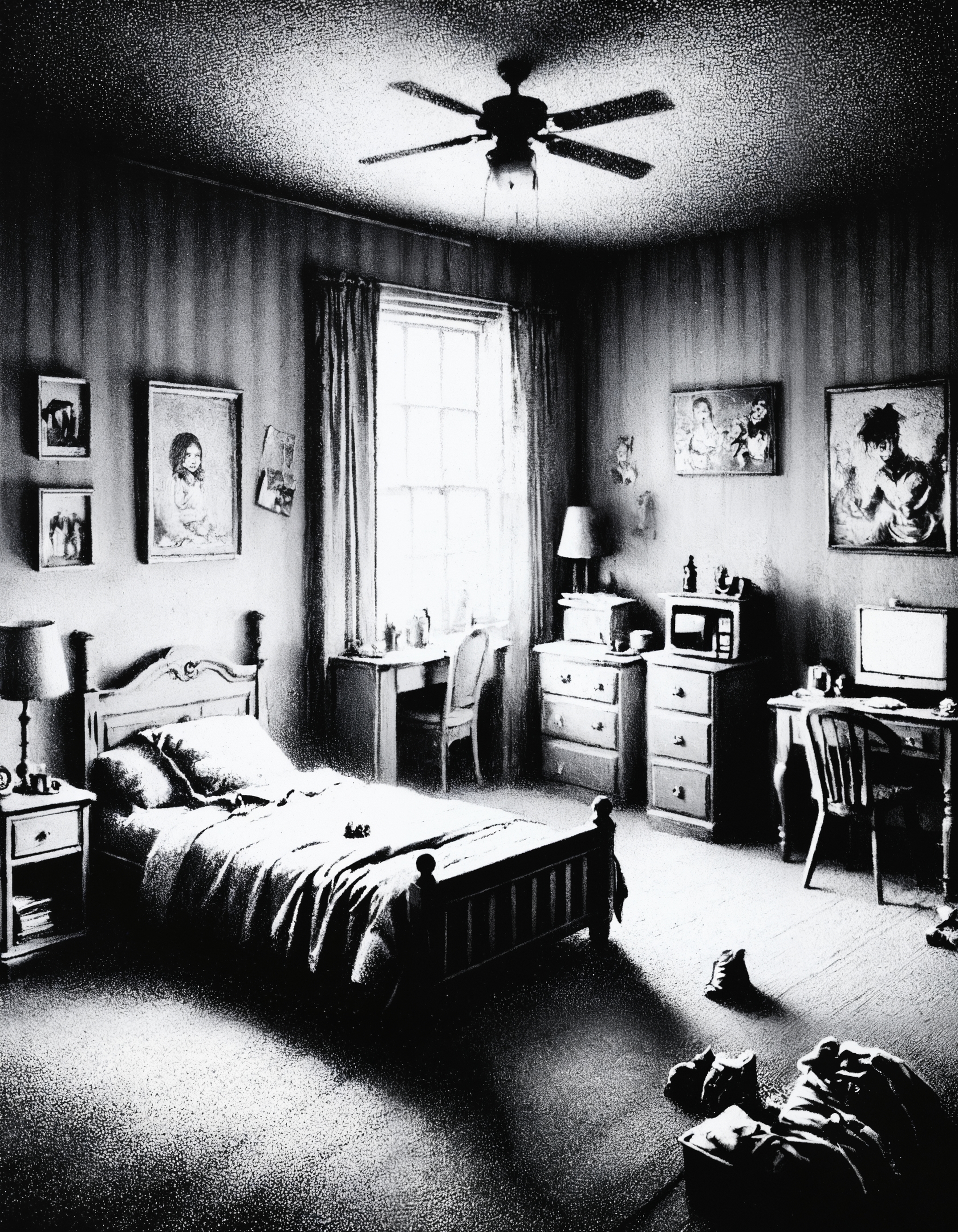 zavy-fzzgrfft, a bedroom, screentone