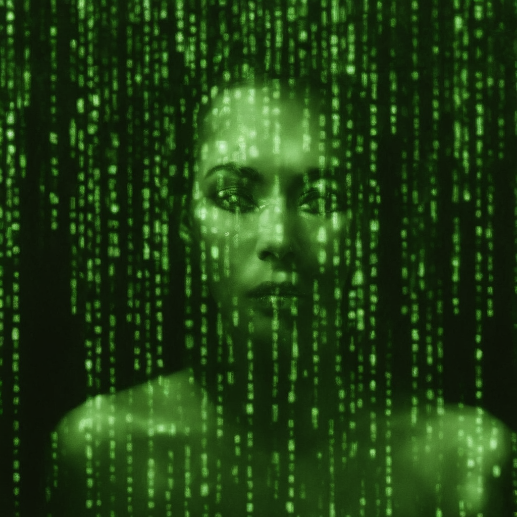 <lora:SDXL_matrix_Sa_May-V6:1>  matrix a woman