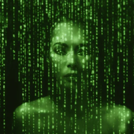 <lora:SDXL_matrix_Sa_May-V6:1> matrix a woman