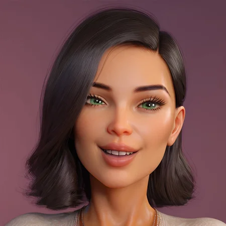 easynegative, masterpiece,best quality, highly detailed, score_9, score_8_up, score_7_up, score_6_up,
1 girl, solo, Flora, black hair, green eyes, beautiful girl, sexy body, slender waist, slender body, hourglass figure, shiny look, narrow waist, athletic, sexy body.
happy face, smiling, face focus, close up of face. dark-purple background.