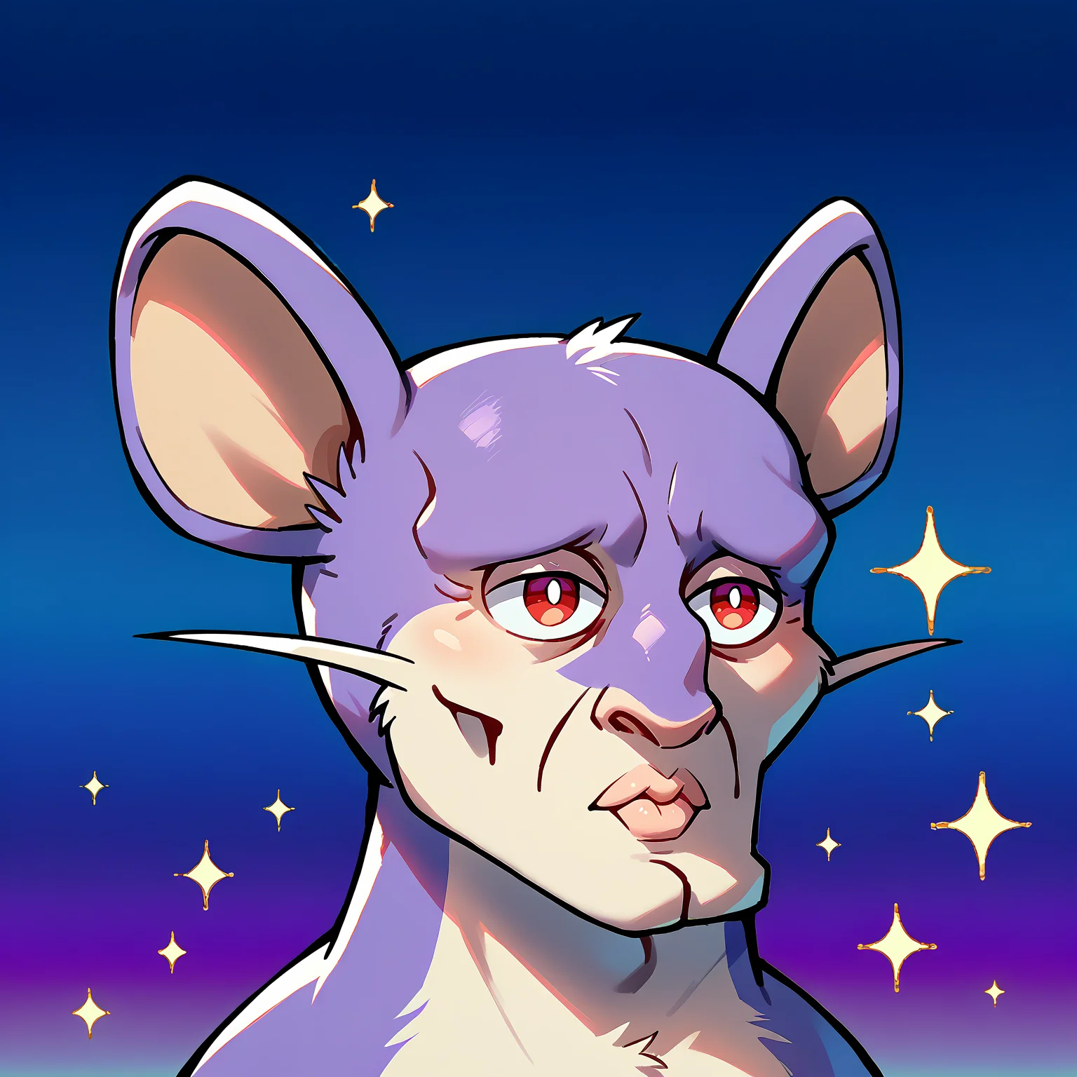 score_9, score_8_up, score_7_up, source_anime, red eyes, rattata, pokemon (creature), rat, purple body, solo pks, pokemon, (handsomize:1.1), sparkle<lora:Pony\Style\pokemon_r1.safetensors:0.7000000000000001:0.7000000000000001> <lora:Pony\memes\handsomize_x_pdxl_v1.safetensors:1.1500000000000001:1.1500000000000001> <lora:Pony\Pokemon\POKEMON_RATTATA.safetensors:0.9:0.9>