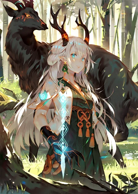 , by 7nu ,by ajimita, by wanke
1 female druid healing animals in forest. glowing particles, celtic knot, mythical
extremely beautiful detailed piercing eyes,
masterpiece, best quality, high quality, highres, absurdres, very detailed, high resolution, sharp, sharp image, 8k, vivid, colorful, stunning, anime, aesthetic