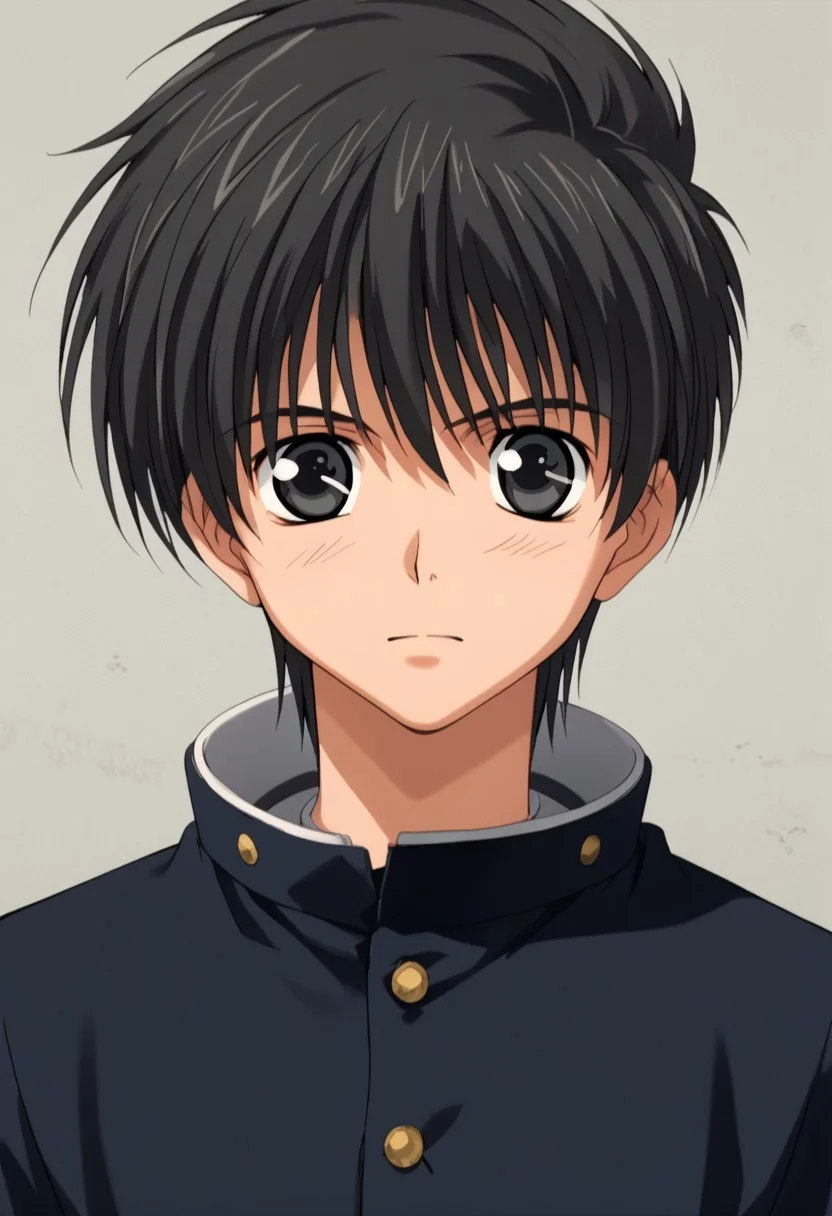 score_9, score_8_up, score_7_up, score_6_up, masterpiece, best quality, ,source_anime, Expressiveh, absurdres, 
//Fashion, 
//Background, school grounds, 
//Others, 1boy, male focus, solo male,
//Action, looking at viewer,
BREAK,
//Character,Yuuri, black hair, black eyes,