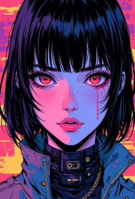 <lora:ck-nc-cyberpunk-V2-000013:0.35>, manga, anime, inksketch, vibrant digital illustration, A digital artwork in the style of cknc, upper body close up face shot of a mysterious cyberpunk wabi sabi woman,
S1n0z1ck style, A digital artwork in the style of bladerunner.
<lora:s1n0z1ck-flux-test-lora:0.3>
<lora:ck-Sommo-Concept-Art:0.6>
<lora:ck-shadow-circuit:0.3>
<lora:ck-MetalGearSolid:0.45>